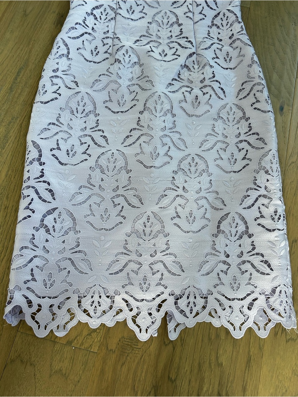 Antonio Melani Lace Sheath Midi Dress Lavender Size 4 - Picture 7 of 12
